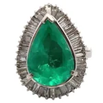 Pt･Pm900 エメラルド・ダイヤモンド リング 5.24ct
