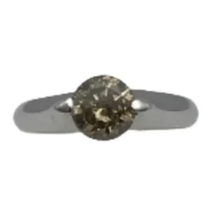K18WG ブラウンダイヤ リング 0.8 ct