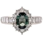 Pt･Pm900 ブラジル産アレキサンドライト・ダイヤモンド リング 1.08ct