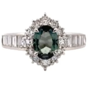 Pt･Pm900 ブラジル産アレキサンドライト・ダイヤモンド リング 1.08ct