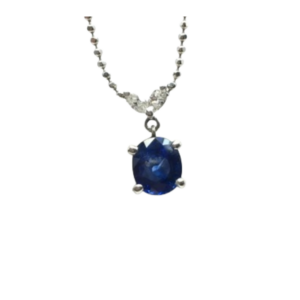 Pt850Pt900 サファイヤ・ダイヤ ネックレスペンダントトップ 1.58 ct 0.12 ct
