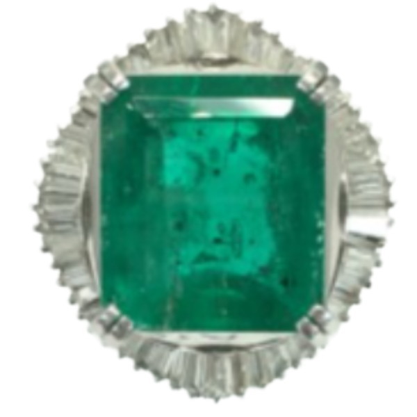 Pt･Pm900 コロンビア産エメラルド・ダイヤモンド リング 16.18ct D2.62ct