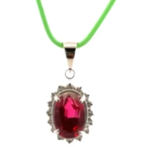 Pt･Pm900 レッドスピネル・ダイヤモンド ネックレスペンダントトップ 1.66ct