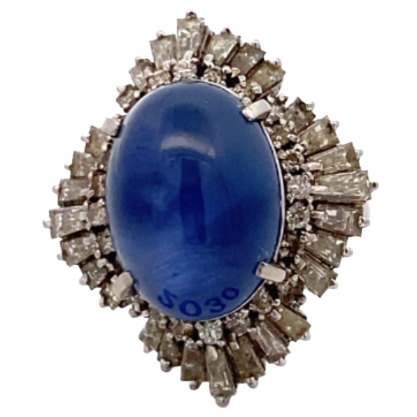 Pt･Pm900 スターサファイア・ダイヤモンド S19.70・3.39ct