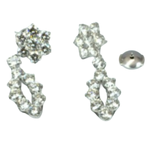 Pt900/K18 ダイヤモンド ピアス/イヤリング
