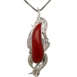 Pt850 Pt900 サンゴ・ダイヤモンド 0.55ct