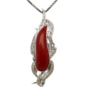 Pt850 Pt900 サンゴ・ダイヤモンド 0.55ct