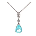 Pt900/K18WG パライバトルマリン・ダイヤモンド ネックレス 4.24ct 1ct
