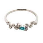 Pt･Pm900 パライバトルマリン ダイヤモンド リング 0.06ct 0.2ct