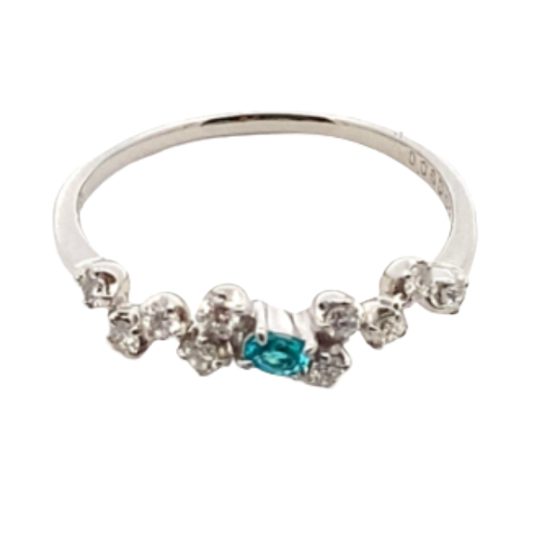 Pt･Pm900 パライバトルマリン ダイヤモンド リング 0.06ct 0.2ct