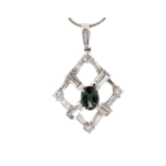 Pt･Pm950 アレキサンドライト・ダイヤ ネックレス/ペンダントトップ A0.49 ct D0.89 ct