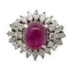 Pt･Pm900 スタールビー・ダイヤモンド 5.35・1.28ct