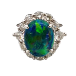 Pt･Pm900 ブラックオパール・ダイヤモンド 3.06・D1.40ct