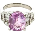 Pt･Pm900 ピンクサファイア・ダイヤモンド リング 7.06・D1.03ct