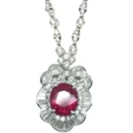 Pt･Pm900 ルビー・ダイヤモンド ネックレス R4.7 ct D4.2 ct