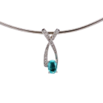 K18/K18WG モザンビーク産パライバトルマリン ダイヤモンド ネックレス 1.39ct 0.3ct
