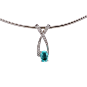K18/K18WG モザンビーク産パライバトルマリン ダイヤモンド ネックレス 1.39ct 0.3ct