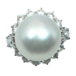 Pt･Pm950 パール ダイヤモンド リング 13.5㎜ 1.58ct