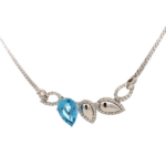 Pt900/Pt アクアマリン・ダイヤモンド ネックレス 14.15・D3.15・D0.22ct