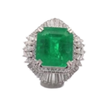 Pt･Pm900 コロンビア産エメラルド・ダイヤモンド リング 11.11 ct 2.78 ct