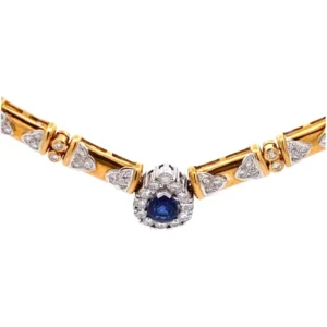K18 マダガスカル産ブルーサファイア・ダイヤモンド ネックレス/ペンダントトップ 2.39・3.45ct