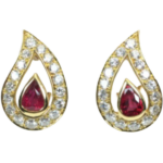 K18 ルビー・ダイヤモンド ピアス/イヤリング 0.85・0.83 ct D0.77・D0.77 ct
