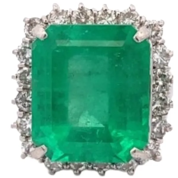 Pt･Pm900 コロンビア産エメラルド・ダイヤモンド リング 23.21 ct D2.46 ct