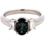 Pt900 アレキサンドライト ダイヤモンド リング 1.1ct 0.23ct