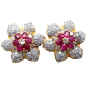 K18 ルビー・ダイヤモンド ピアスイヤリング R2.03・D1.72ct