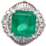 Pt･Pm900 コロンビア産エメラルド ダイヤモンド リング 8.31ct 2.08ct