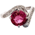 Pt･Pm900 スピネル・ダイヤモンド リング 2.42 ct D0.22 ct