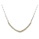 K18WG クリソベリルキャッツアイ ダイヤモンド ネックレス 8.35ct 1.00ct