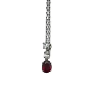 K18 ビルマ産ピジョンブラッドルビー・ダイヤモンドペンダントトップ 1.24 ct 0.31 ct