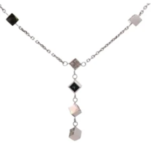 K18WG アレキサンドライト・ダイヤモンド ネックレス 0.208ct 0.28ct