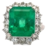 Pt･Pm900 コロンビア産エメラルド・ダイヤモンド リング 9.17 ct D1.98 ct