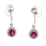 Pt･Pm900 ルビー・ダイヤモンド ピアス/イヤリング 0.30・0.11・0.24・0.11ct