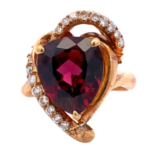 K18 ロードライトガーネット・ダイヤモンド リング 5.19・0.28ct