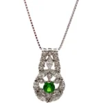 Pt850/Pt900 デマントイドガーネット ダイヤモンド ネックレス 0.23ct D0.77ct