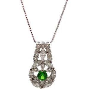 Pt850/Pt900 デマントイドガーネット ダイヤモンド ネックレス 0.23ct D0.77ct