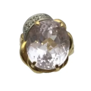 Pt900・K18(Kﾒｲﾝ) モルガナイト・ダイヤ リング 13.28 ct D0.04 ct