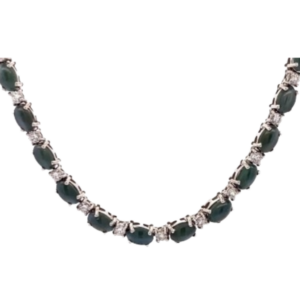 K18WG アレキサンドライトキャッツアイ・ダイヤモンド ネックレス/ペンダントトップ 21.0・D2.1 ct 24.8 g