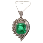 Pt･Pm900 コロンビア産エメラルド・ダイヤモンド ネックレスペンダントトップ E12.85 ct D1.5 ct