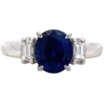 Pt･Pm900 サファイア ダイヤモンド リング 2.41ct 0.26ct