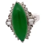 Pt･Pm900 翡翠・ダイヤモンド リング 0.61 ct