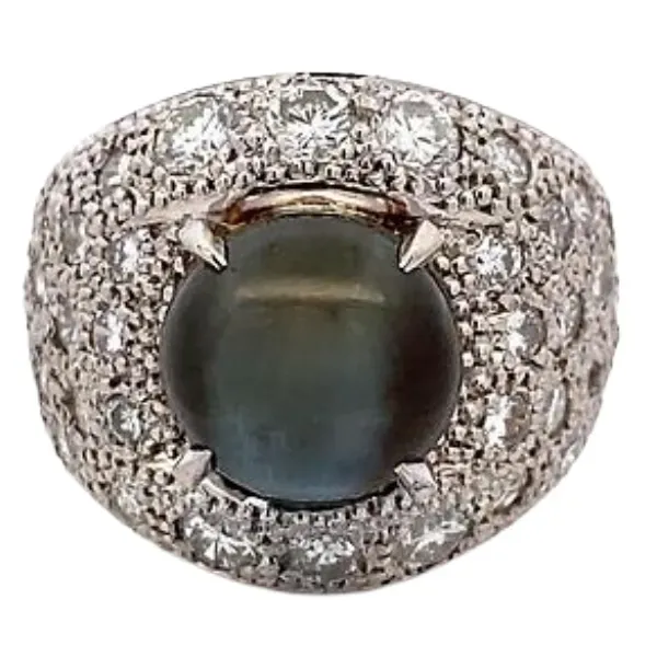 Pt･Pm900 クリソベリルキャッツアイ・ダイヤモンド 7.01・D3.11ct