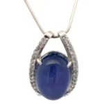 Pt･Pm900 スリランカ産ヴァイオレティッシュブルースターサファイア・ダイヤモンド リング SS22.72 ct D0.38 ct