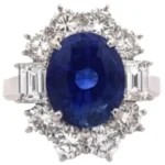Pt･Pm900 スリランカ産非加熱ブルーサファイア・ダイヤモンド リング S6.41 ct D2.48 ct