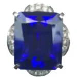 Pt･Pm900 タンザナイト・ダイヤモンド リング 17.85 ct D1.54 ct