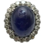 Pt･Pm900 非加熱スターサファイア ダイヤモンド リング 76.75ct 4.273ct