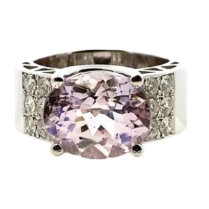 K18WG クンツァイト・ダイヤ 5.25・0.48ct